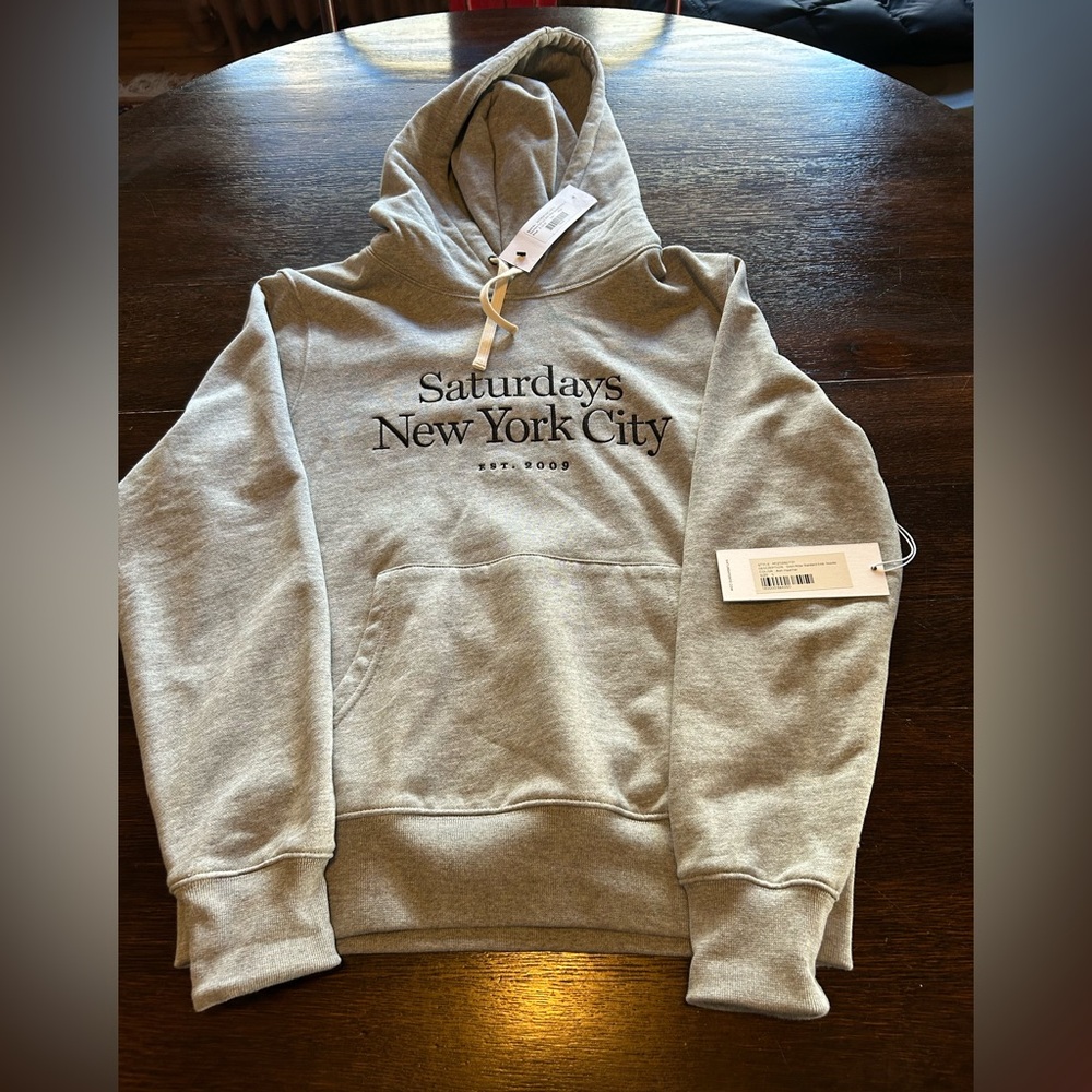 Men's Saturdays New York City Hoodie Grey Size Small